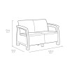 KETER Corfu Love Seat Sofa (Pilkas)
